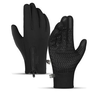 Handschuhe Herren Damen, Fahrradhandschuhe Laufhandschuhe Dünn Touchscreen Winddichte wasserdichte Sporthandschuhe(Black,L)