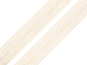 1m Falzgummi 20mm Faltgummi elastisches Einfassband Schrägband Saumband Farbwahl, Farbe:creme