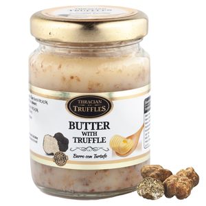 Trüffelbutter | Butter mit weißer Trüffelknolle Borchii Vitt | Burro con Tartufo | geeignet für weiße Trüffelrisotto, Vorspeisen, taast 80g