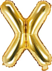 Balon foliowy Litera X 35cm złoty na ślub urodziny