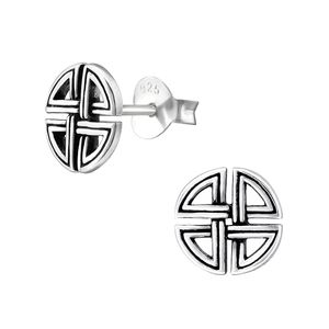 Keltische Ohrringe Männer: Knoten Ohrstecker Silber 925