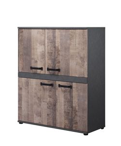 trendteam Garderobe Highboard Stripe_ Matera Melamin/Eiche Tabak Melamin 100 x 118 x 41 cm