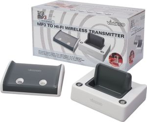 HiFi bezdrôtový rádiový zvukový vysielač 2,4 GHz biely