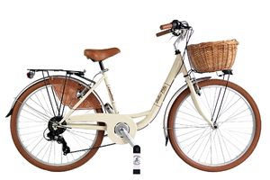 Dolce Vita by Canellini VENERE Fahrrad Citybike Frau mit Korb - Beige 26"