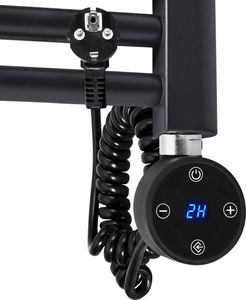 EMKE 300W vykurovacie teleso s termostatom a LCD displejom, nerezové vykurovacie teleso pre kúpeľňové radiátory ohrievač uterákov čierny