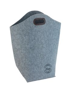 WENKO Wäsche Korb Sammler Box Sack Tonne Truhe nachhaltig Filz modern Grau