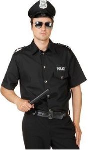 O7475-58-60 schwarz Herren Police Hemd Polizeihemd Gr.58-60