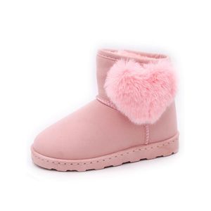 Mädchen Stiefel Flach Warme Schuhe Laufen Winterstiefel Rutschen Auf lässige Schneestiefel  Rosa,Größe:EU 24