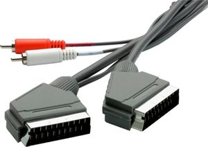 Kabel Teccus Scart z gniazdem audio 2m+1.5m