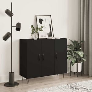 vidaXL Sideboard Schwarz 90x34x80 cm Holzwerkstoff