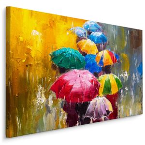 Fabelhafte Canvas LEINWAND BILDER 70x50 cm XXL Kunstdruck Abstraktion Regenschirme