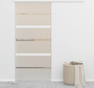 vidaXL Drzwi przesuwne z funkcją cichego domykania ESG ze szkła i aluminium 90x205 cm