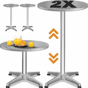 CASARIA® 2er Set Stehtisch Höhenverstellbar 70cm / 115cm Hoch Stabil Aluminium Rund Ø60cm Wetterfest Outdoor 2in1 Bistrotisch Biertisch Bartisch Party CASARIA® 2er Set Stehtisch Höhenverstellbar 70cm / 115cm Hoch Stabil Aluminium Rund Ø60cm Wetterfest Outdoor 2in1 Bistrotisch Biertisch Bartisch Party