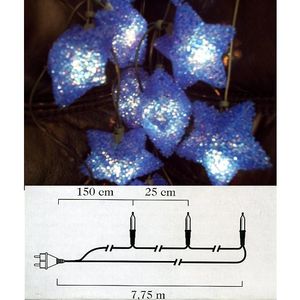 Weihnachts-Lichterkette 20 blaue Sterne Mini-Birnen innen 1315-400