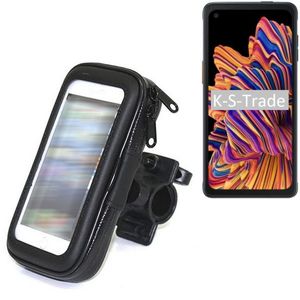 K-S-Trade Fahrrad-Halterung kompatibel mit Samsung Galaxy XCover Pro Handy-Halterung Halter Lenkstange Fahrradhalterung Motorrad Bike Mount