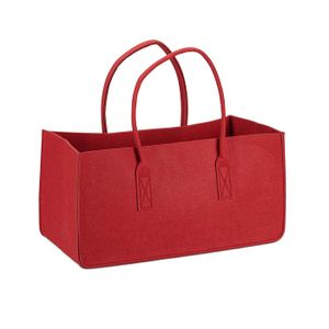 relaxdays Kaminholztasche 27,0 l rot 25,0 x 50,0 x 25,0 cm