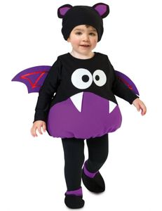 Fledermaus-Kostüm für Jungen Halloweenkostüm für Kleinkinder lila-schwarz