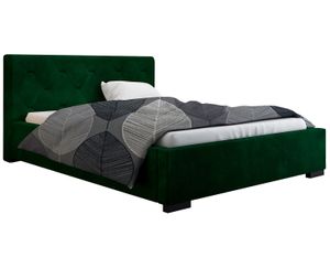 GRAINGOLD Schlafzimmerbett Glamour 120x200 cm More - Doppelbett mit Lattenrost und Bettkasten - Grün