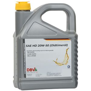 DBV Oldtimeröl SAE HD 20W/50 4 x 5-Liter-Kanne