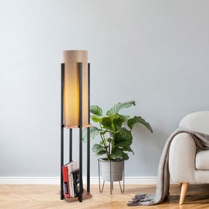 Opviq, 7128 - Black, Copper-US, Stehlampe, METALLKÖRPER, Schwarz, 130 x 25 x 25 cm