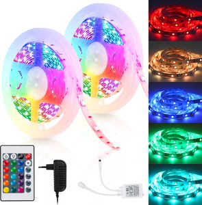Jayseuw 10M LED Streifen LED Strip Lichtstreifen RGB Band Leiste SMD5050 Weihnachten Party Bar Lichtband Lichtleiste Beleuchtung 24 Tasten Fernbedienung