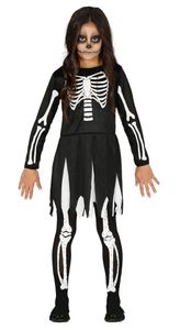 fetziges Skelett Kostüm für Mädchen, Größe:98/104