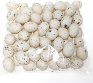 72 Eier ca. 4cm Kunststoff Kiebitzeier weiß gesprenktelt Ostereier Wachteleier