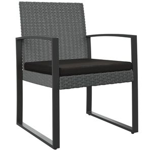 vidaXL Záhradné jedálenské stoličky 2 ks. Tmavo šedý PP ratan