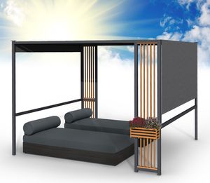 Blumfeldt Pergola, Pavillons Wasserdicht, Stabil & Winterfest, Windichte Aluminium Pergola Freistehend, Terrassenüberdachung Gazebo, Metall-Pavillon mit 1,5W Solar-LEDs, UV50+, Pergola 3x3 m