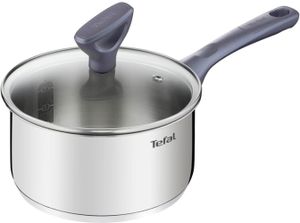 TEFAL Kasserolle Edelstahl Stieltopf mit Glasdeckel Induktion Daily Cook 1,5 l