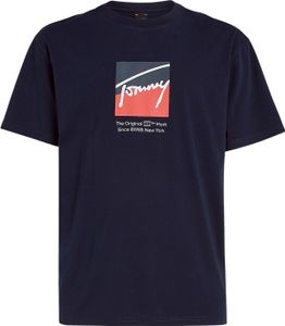 Tommy Jeans Herren Regular Rbn Dna Baumwoll-T-Shirt navy blau XXL