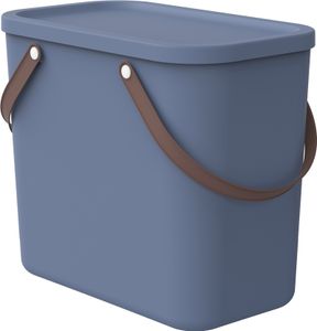 Pudełko do przechowywania Rotho z pokrywą 25L Albula - Plastikowe pudełko 40 x 23,5 x 34 cm - Pudełko do układania w stos z wygodnymi uchwytami - Półka wykonana z wytrzymałego plastiku