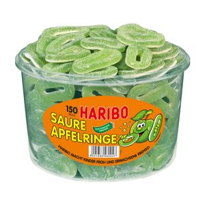 Haribo Saure Apfelringe Fruchtgummi mit Schaumzucker 150 Stück 1200g