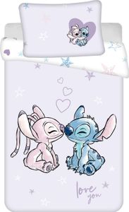 Jerry Fabrics Lilo und Stitch Baby lila Wende Bettwäsche Kopfkissen Bettdecke Set 100x135cm Kleinkind