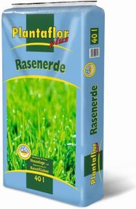 Plantaflor Plus Rasenerde Spezial Erde für Rasen Neuanlagen und Ausbesserungen 40 L (1 x 40 L)