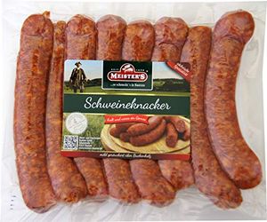Schweineknacker mit Kümmel | Knacker | Snackwurst | Krainer Würstchen | Premium Mettwurst geräuchert | 10 x 100g