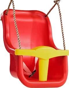 TRIBECCO® Dětská houpačka Swing Playground Plastová houpačka pro miminka Houpačka pro miminka a batolata (červená)
