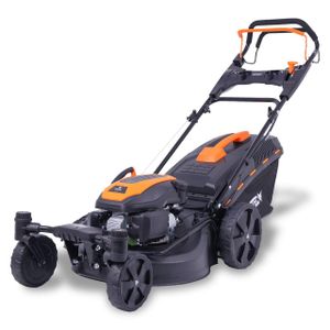 FUXTEC 4in1 Benzin Rasenmäher 51cm Schnittbreite| schwenkbare Vorderachse| Höhenverstellung 25mm-75mm| 60L Fangkorb | Mulchfunktion & Seitenauswurf| FX-RM5170agile