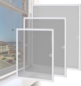 ACXIN Aluminiumgitter, Mückensichere Fenster, Mückengitter, Fliegengitter mit Rahmen ohne Bohren und Schrauben, Weiß, 100x120cm