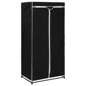 vidaXL Kleiderschrank Schwarz 75×50×160 cm