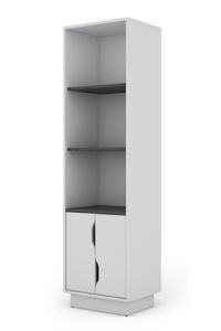 byLIVING Büroschrank Belfast, Breite 48 cm, Hochschrank mit viel Stauraum, in weiß, Applikation anthrazit