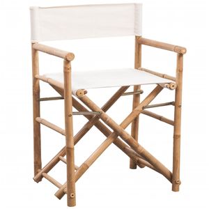 Hommie®  Klappbarer Regiestuhl 2 Stk. Bambus und Canvas