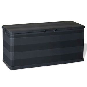 Auflagenbox, Kissenbox für Garten Schwarz 117×45×56 cm  Deutschland #DE