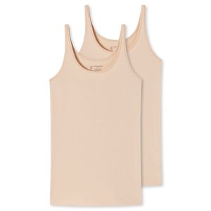 SCHIESSER dámský top s ramínky, 2-pack - jednoduchý žerzej, Series 95/5, uni Beige (Sand) 4XL