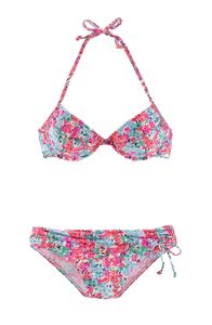 S. Oliver Damen Marken-Push-up-Bikini, pink-bunt, Größe:36, Cup Größe:AA-Cup