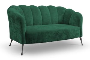 2-Sitzer Sofa Couch ADRIA eureka 2121 schwarz Muschel 155 x 78 x 83cm