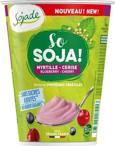 Sojade Soja-Alternative zu Joghurt Heidelbeere-Kirsche ohne Zuckerzusatz - Bio - 400g