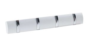 Garderobenleiste - Weiß - Kiefernholz - 37 x 6 cm - mit 4 Haken