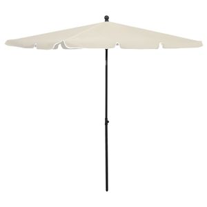 DesignMöbel - Creme Klassische Sonnenschirm mit Mast 210x140 cm Sandfarben -{210x140x238 cm}KAUF64138