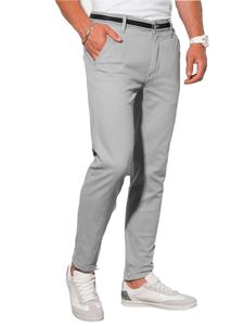 Ombre Clothing Pánské chinos kalhoty Orlando světle šedá XL